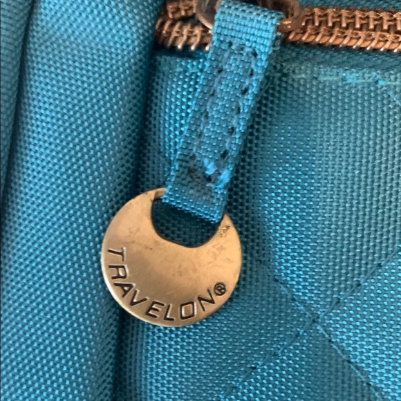 Travelon RFID Nylon Teal Blue Shoulder/ Crossbody Bag Travel Bag - Picture 8 of 10